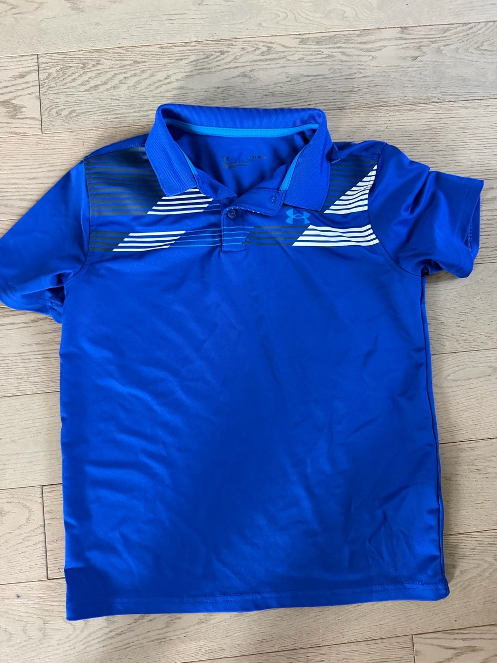 Under Armour Royal Blue Boys' Polo with White Stripe Accents